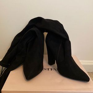 Just Fab thigh-high heeled boot size 9.5. Only worn once.